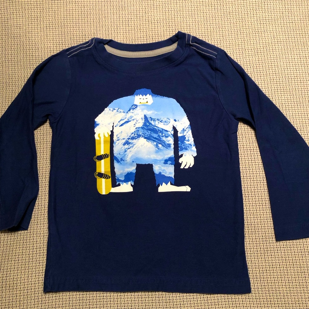 Tea Collection Yeti Snowboarder long sleeve tee  - size 4 boys t-shirt